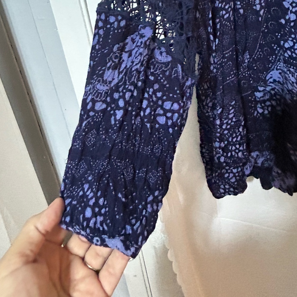 Dex Women's Lace Accent Blouse - Dark Purple-2X-new or like new - Picture 5 of 11